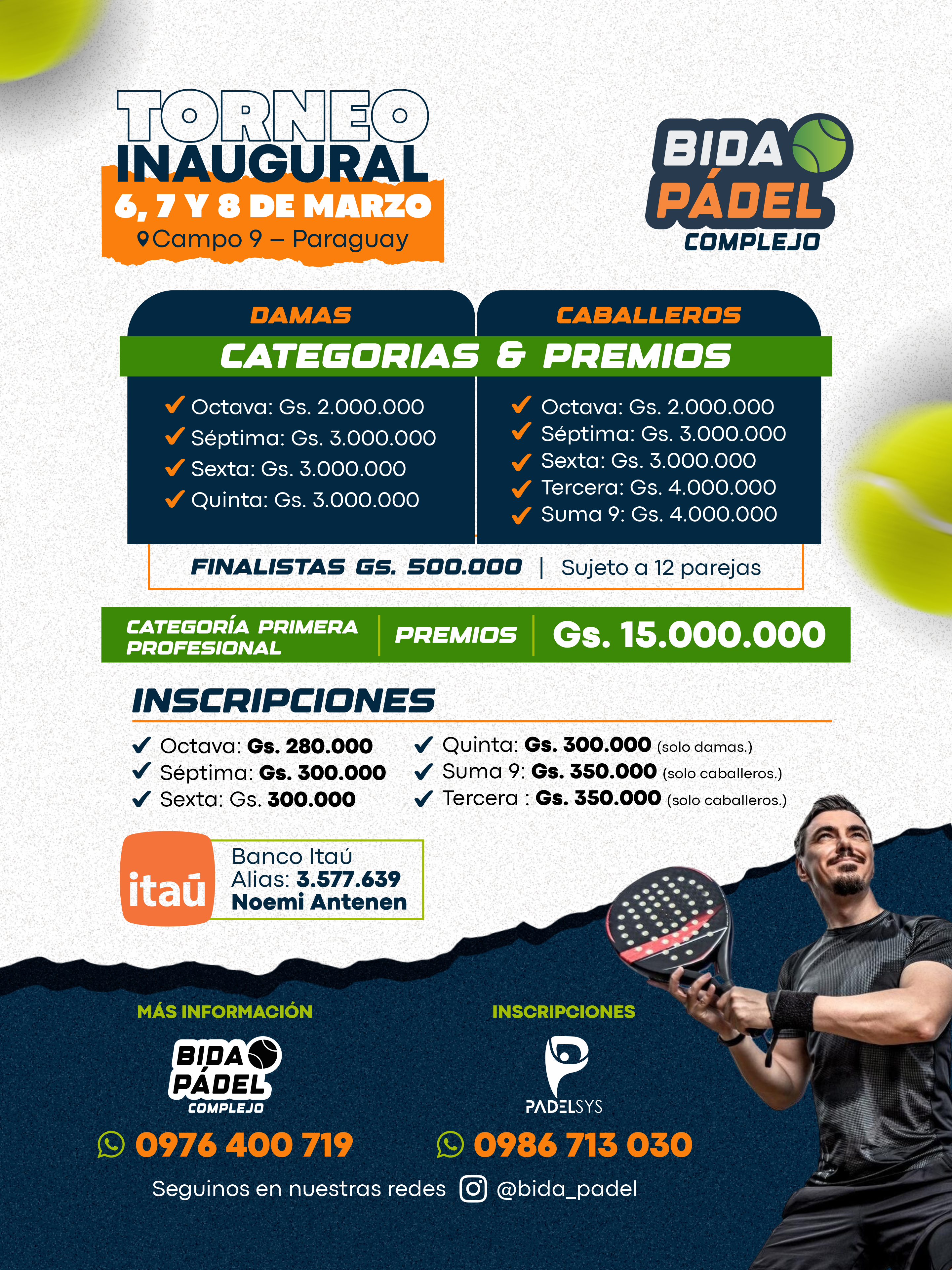 TORNEO INAUGURAL BIDA PADEL